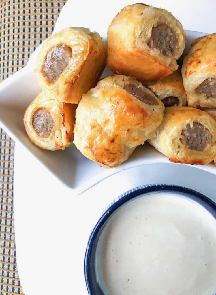 Puff Pastry Sausage Rolls With Creamy Dijon Sauce