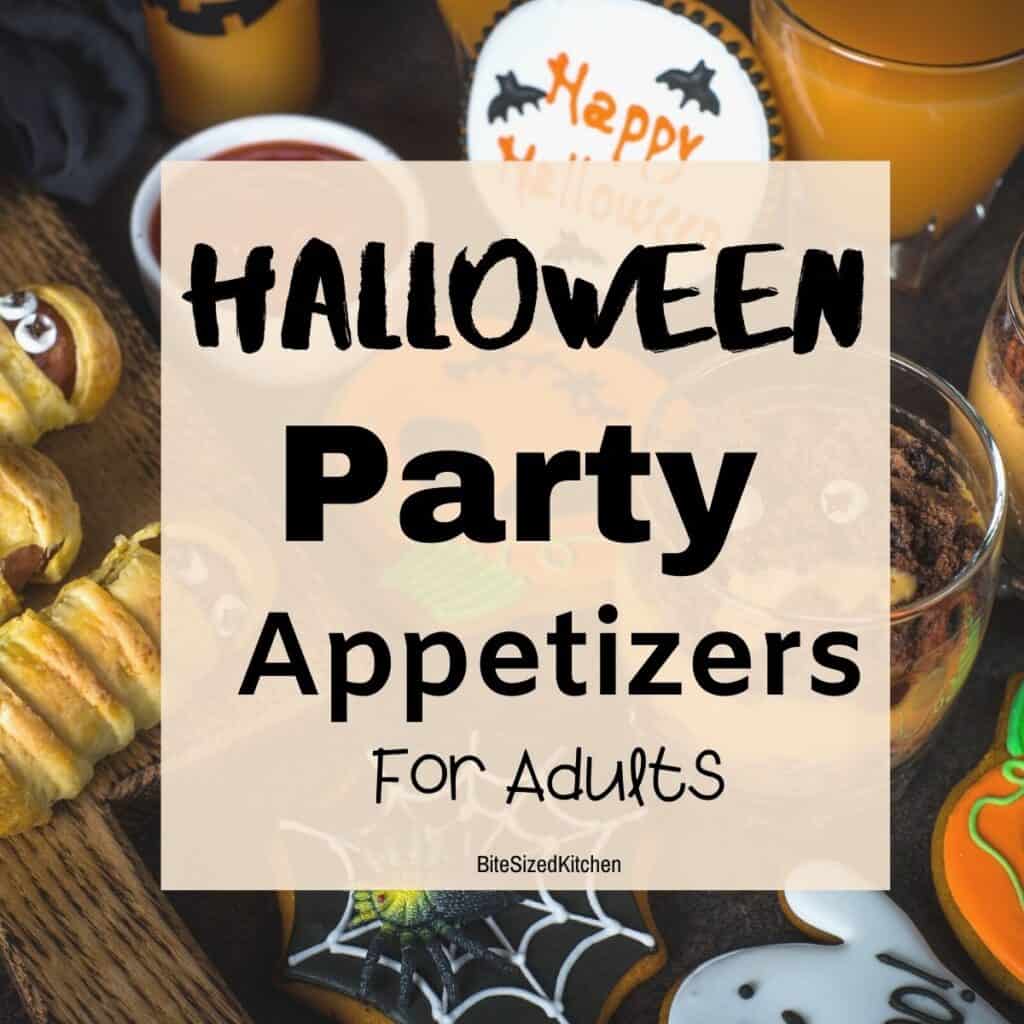 halloween party appetizers on a table