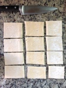 12 slices of puff pastry dough