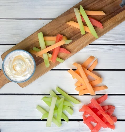 fruit cut into sticks