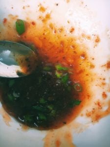 Sauce in a bowl.