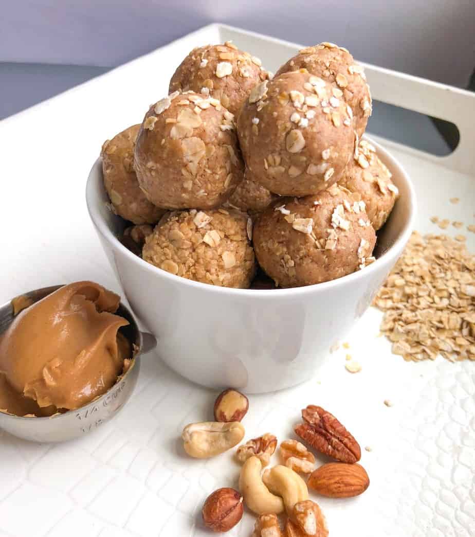 Healthy Peanut Butter Oat Energy Bites without dates.