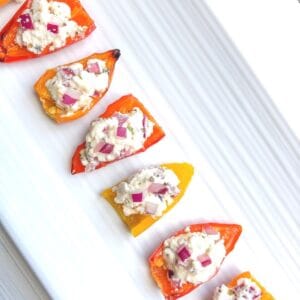 roasted baby peppers stuffed with feta