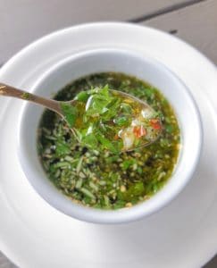 herb infused garlic oil dip