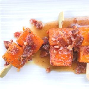 butternut squash skewers with bacon appetizer
