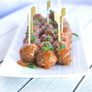 sweet and sour meatball skewers