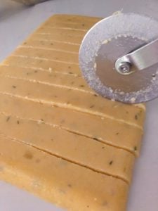 Cutting and polenta fries.