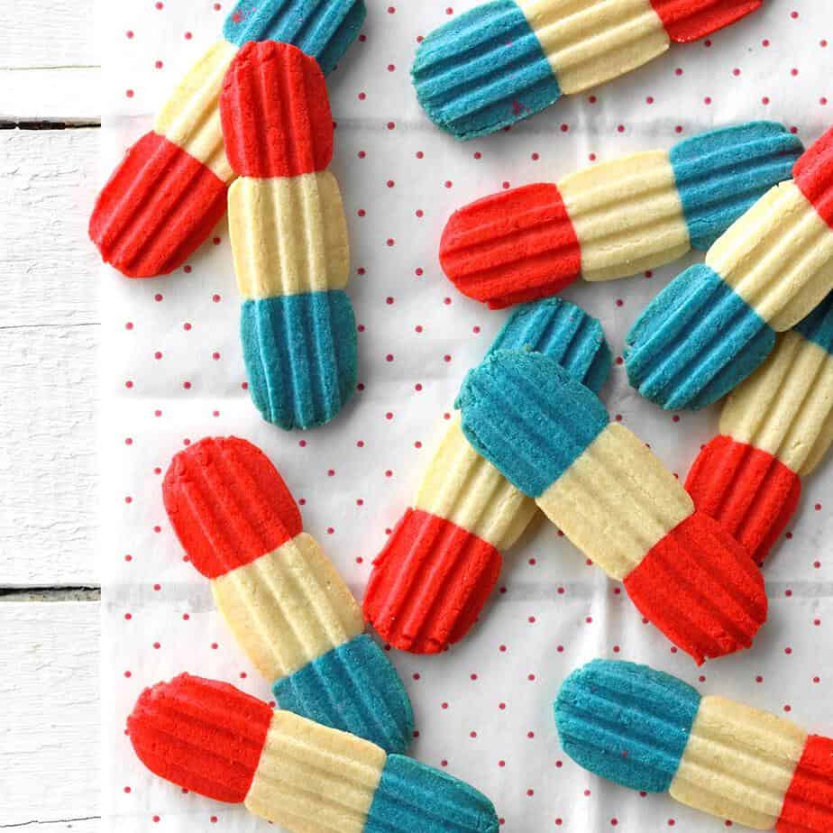 Red white and blue cookies.