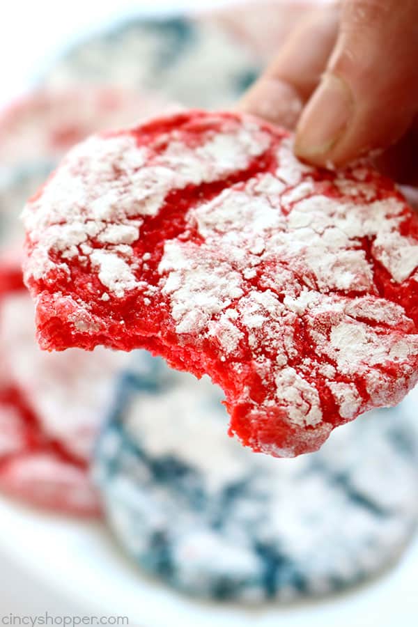 Red crinkle cookies.