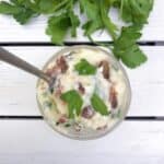 anchovy and garlic butter spread.