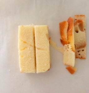 Thin sliced cake.