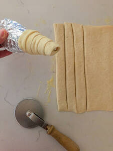 Pizza cone using dough.