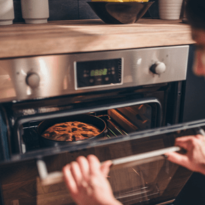 Person opening oven.