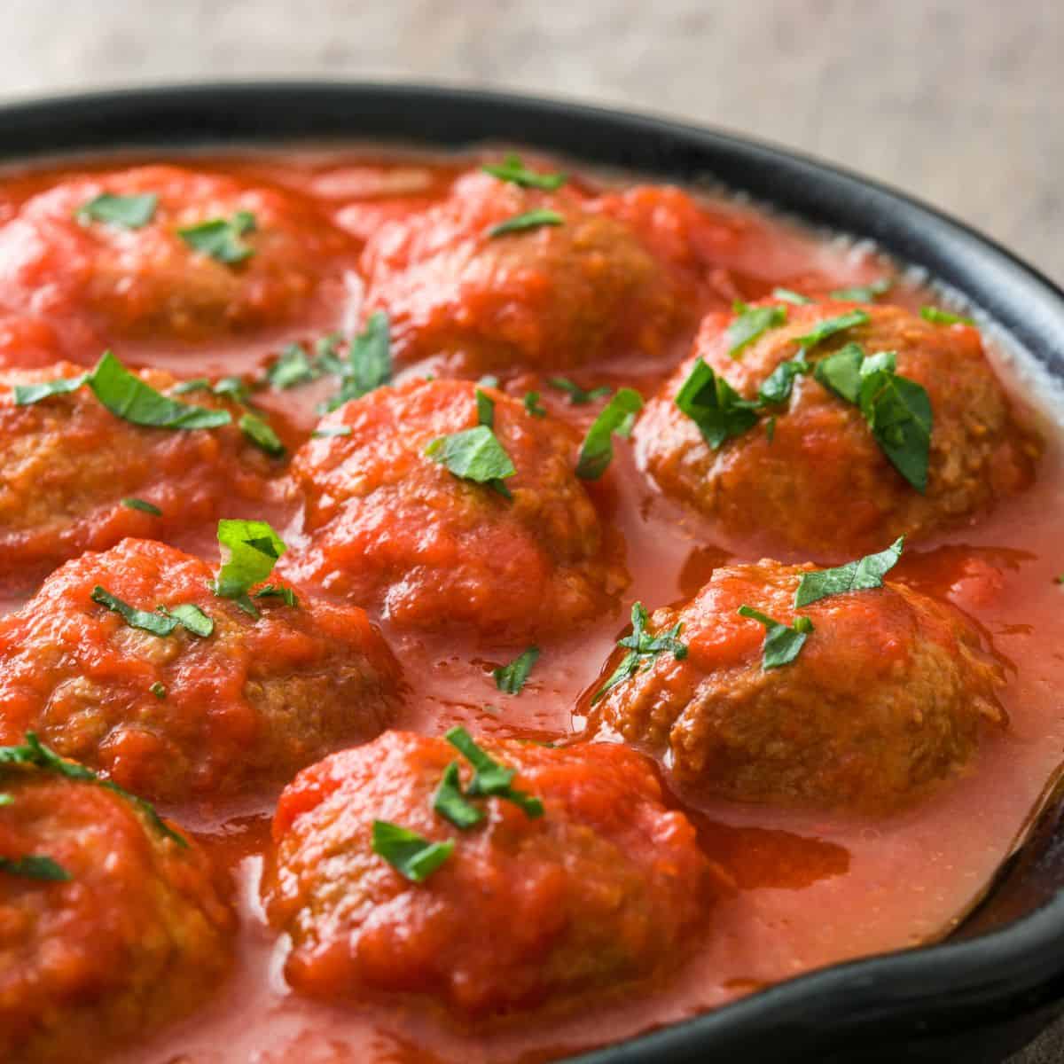 Meatballs in crock pot.