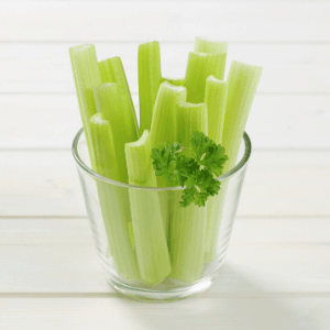 Celery sticks in a cup.