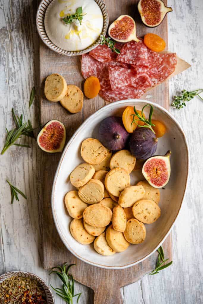 baked savory shortbread biscuits appetizer