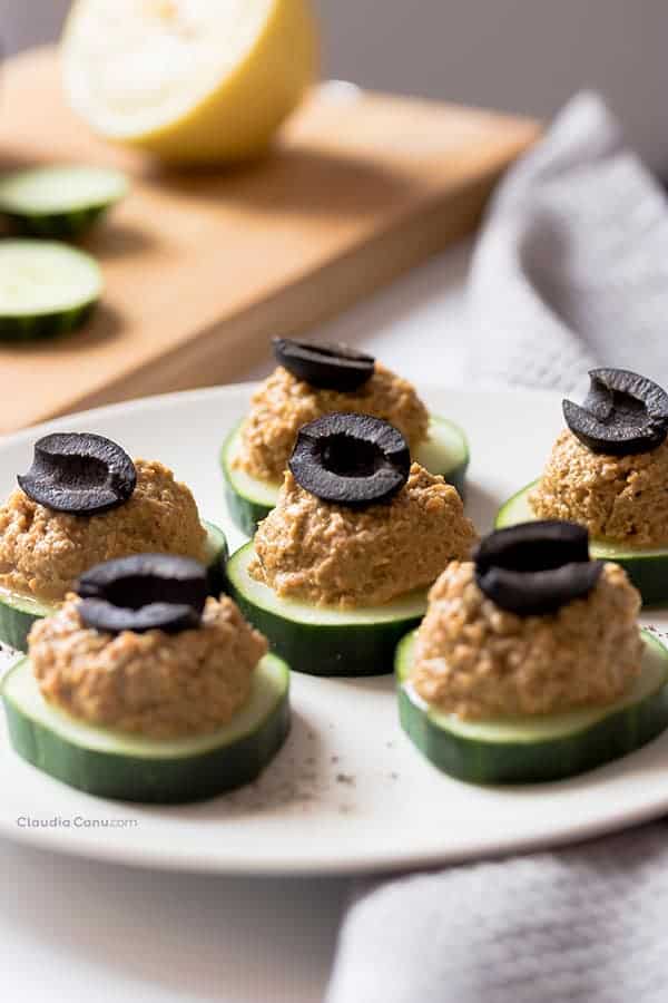 cucumber appetizer bites with spread