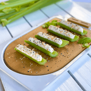 Everything Bagel Stuffed Celery Sticks