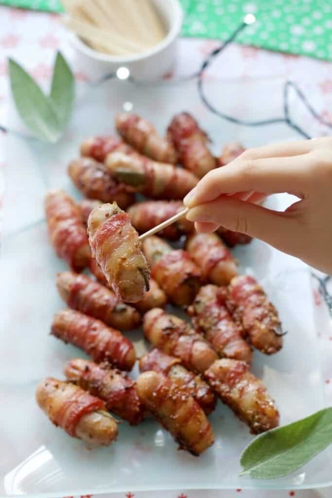party appetizer sausages with glaze