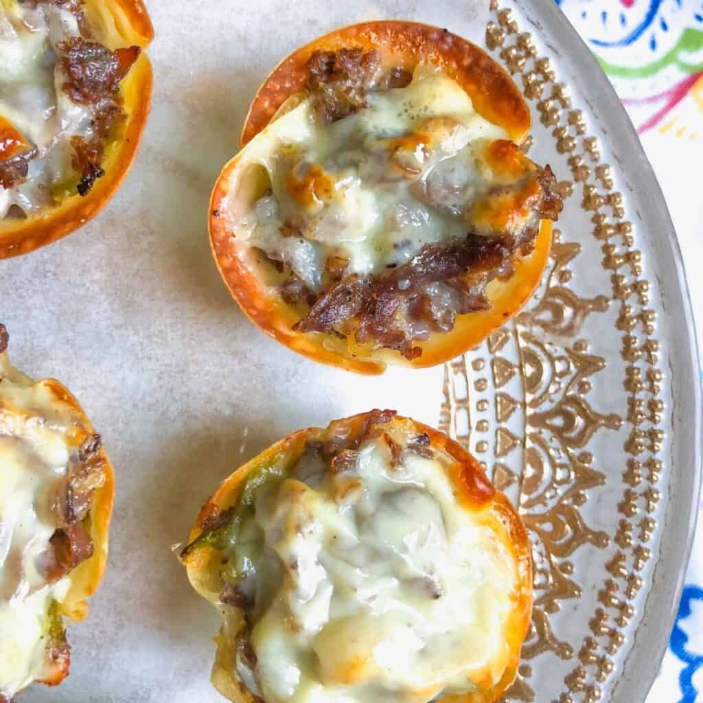 easy cheesesteak cup appetizer