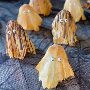 halloween ghosts dessert made out of phyllo dough on a table