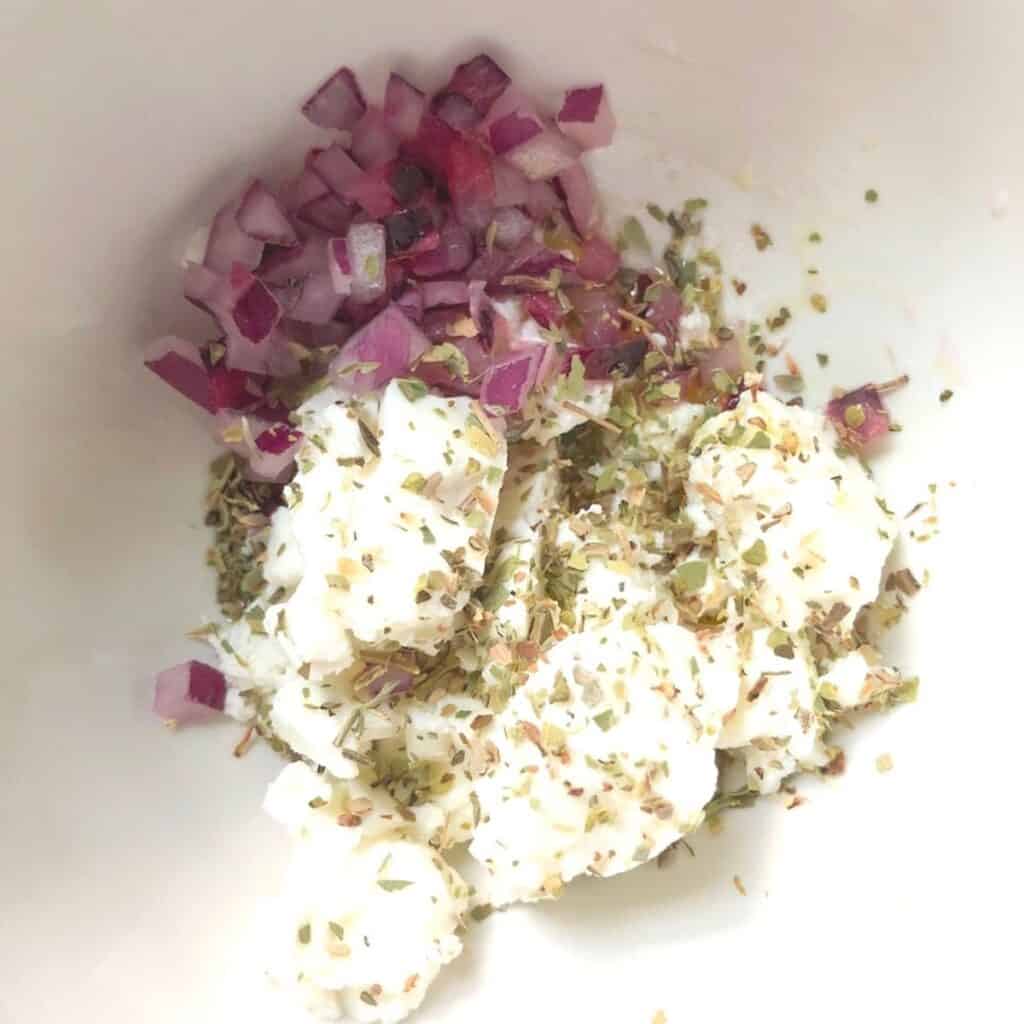 feta cheese oregano onion filling for peppers