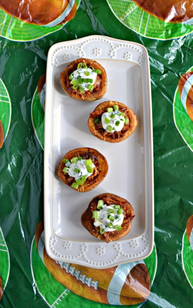 potato skins stuffed with pork .