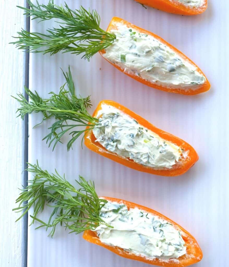 stuffed orange carrots for Easter party.