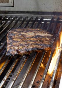 Grilled steak.