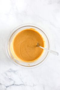Pumpkin mixture in a bowl.