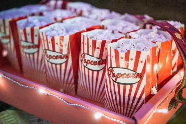 A box with several smaller popcorn bags.