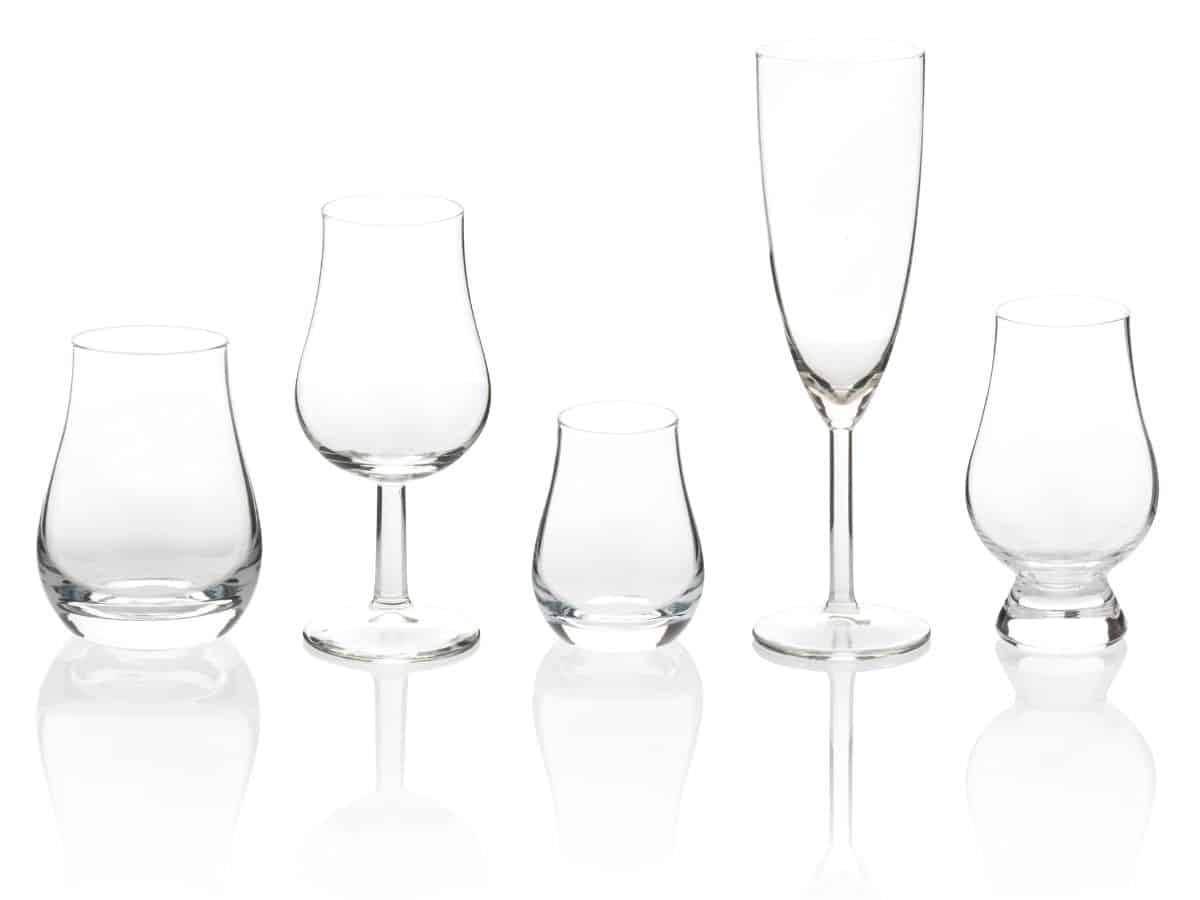 Different cocktail glasses.