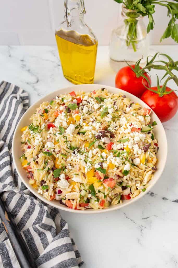 Greek Orzo Pasta Salad Aleka's GetTogether