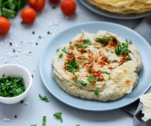 Whipped eggplant dip.