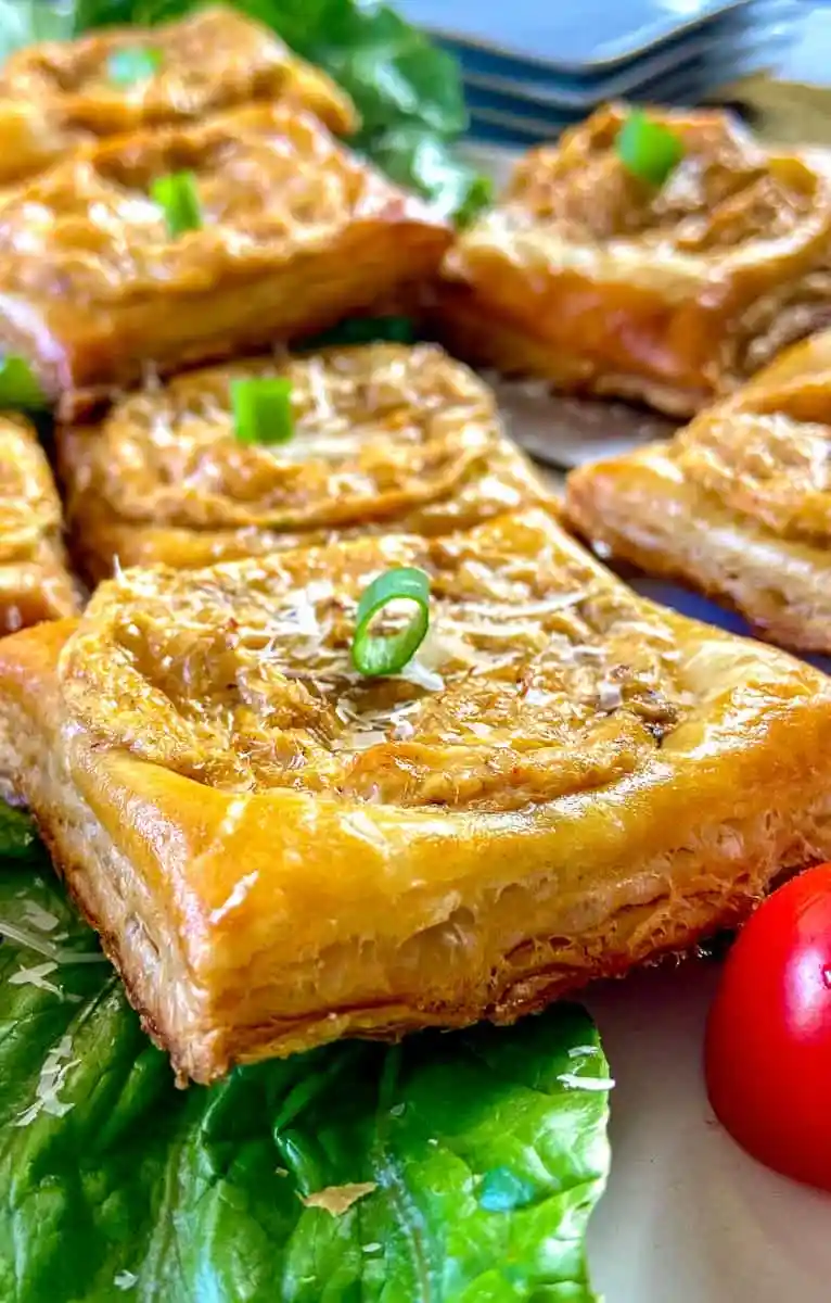 Crab puffs on table.