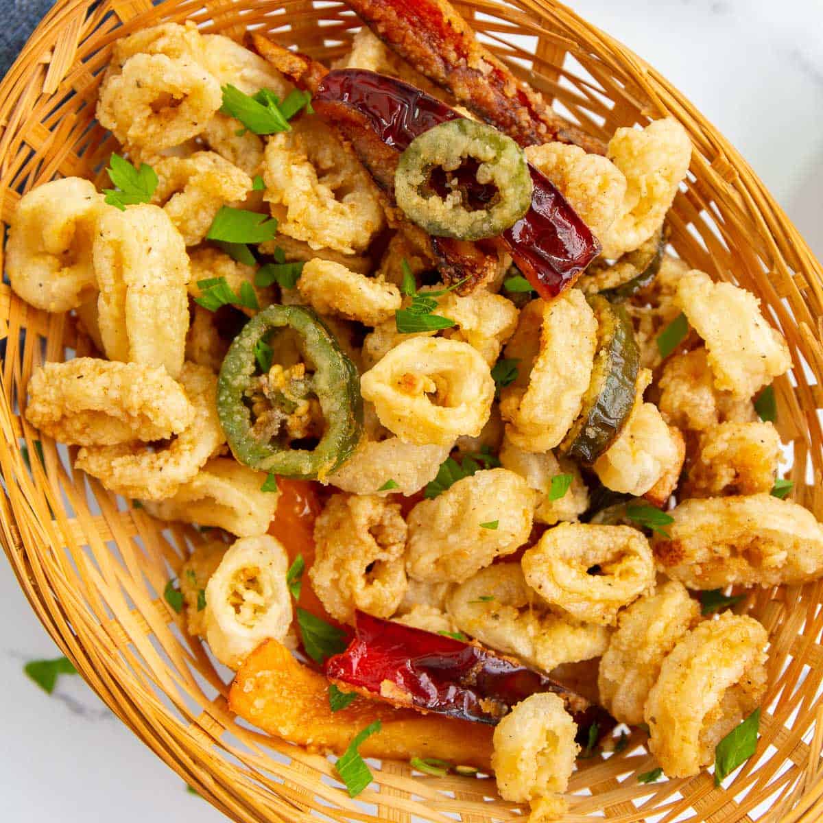 Fried crispy calamari recipe.