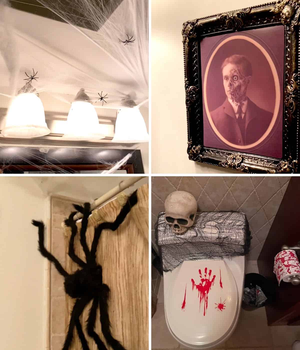 Bathroom decor for Hallowee party.