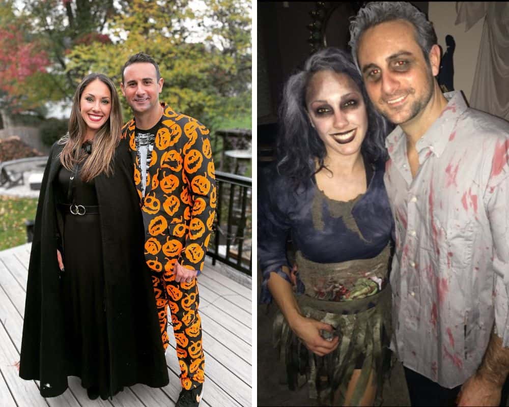 Aleka and Derek Shunk dressed up for a Halloween party.