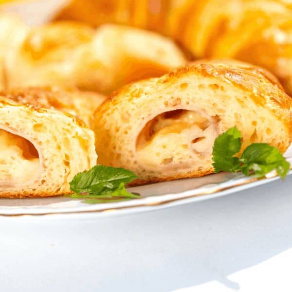 ham and cheese roll ups with herbs.