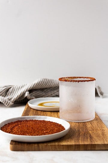 Glass with dip on the rim.