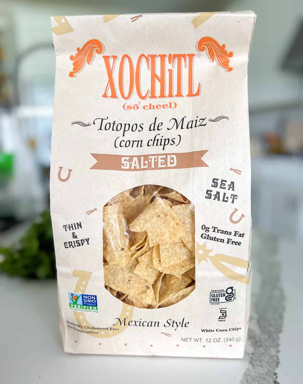 Bag of Xochitl tortilla chips.