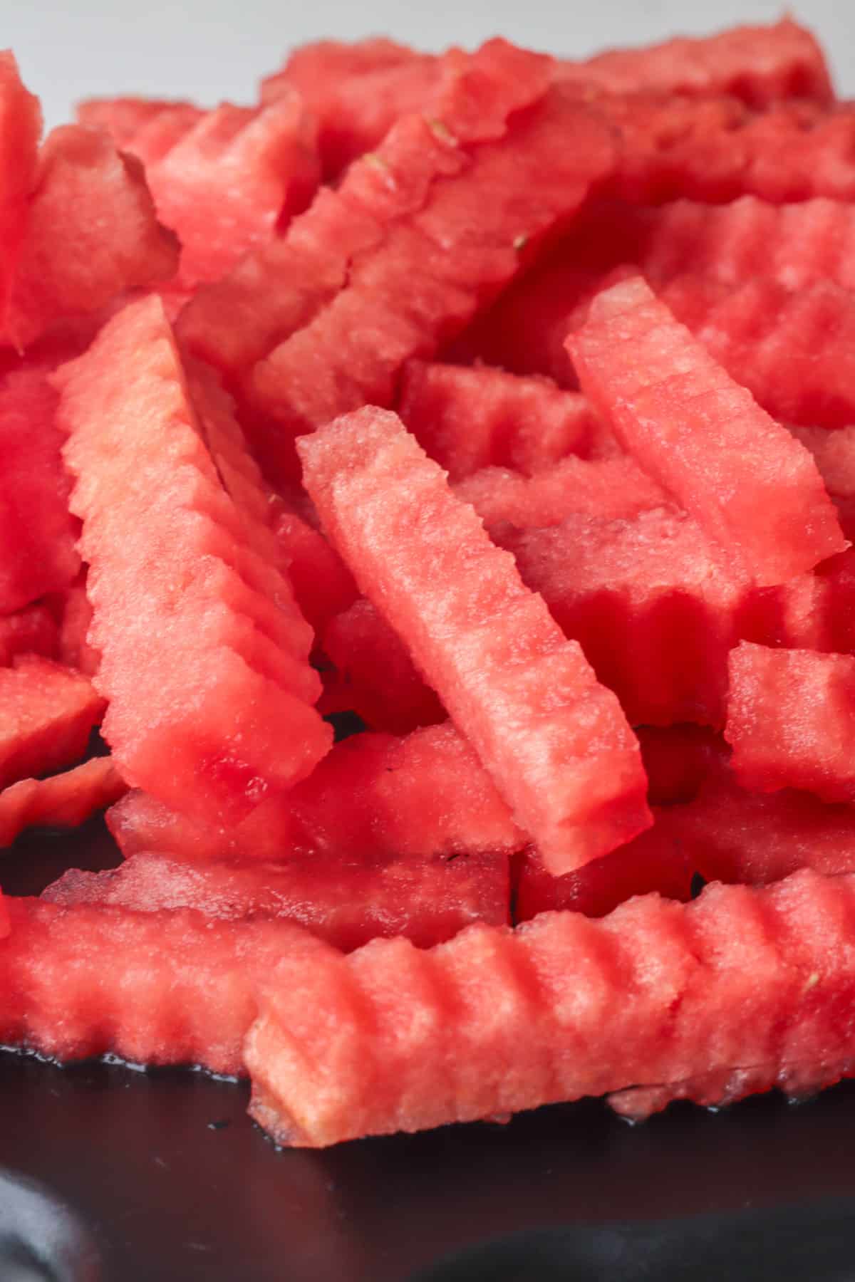 Watermelon cut into sticks.