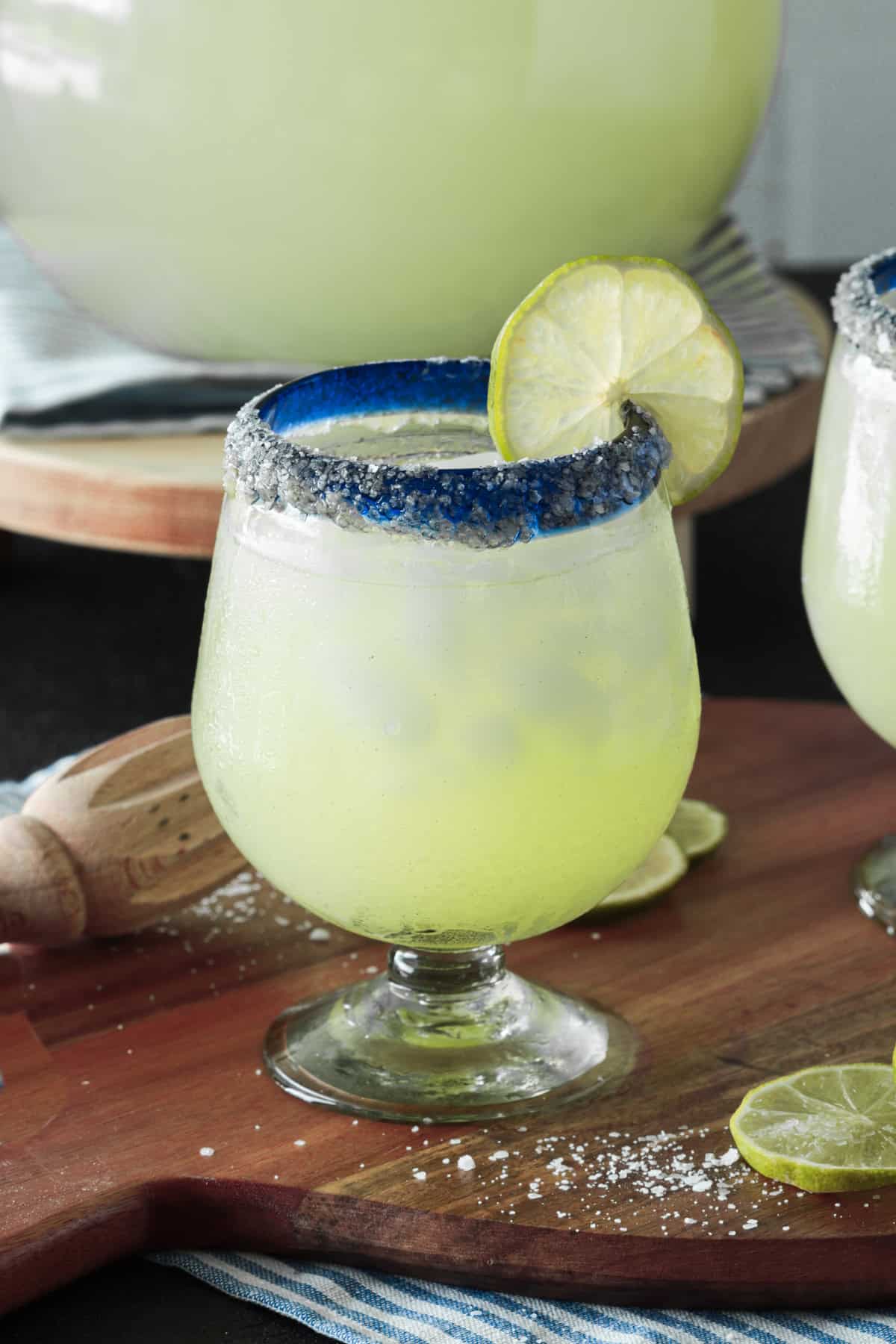 Margarita drink with salt.