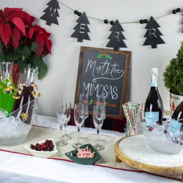 Christmas mimosa bar table.