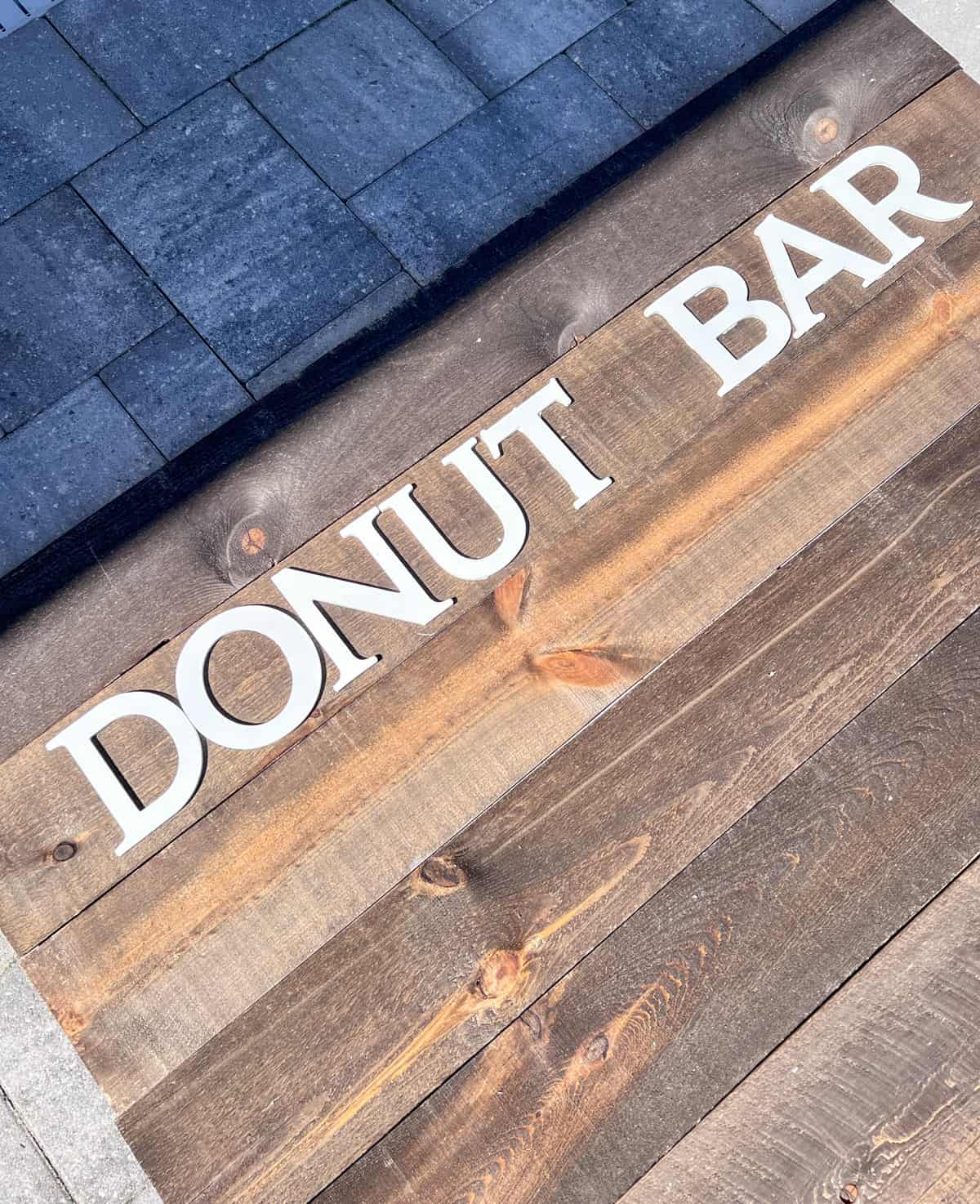 Donut Bar letters glued on.