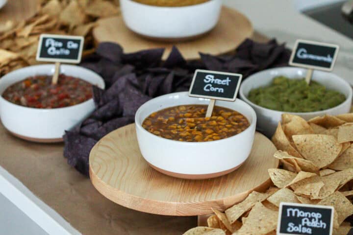 Salsa Display Chips and Salsa Bar - Aleka's Get-Together