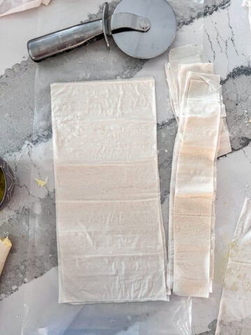 Phyllo dough sheets.