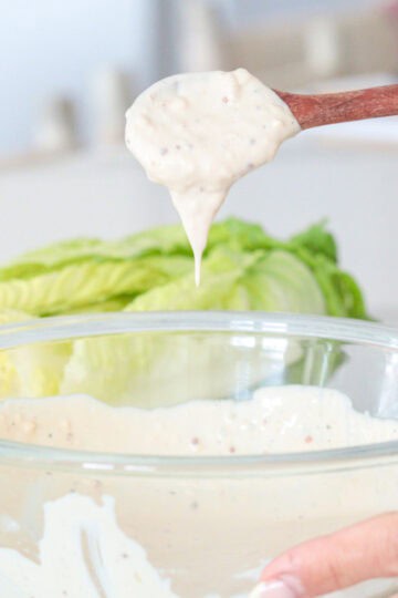 Mixing all ingredients in a bowl.