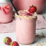 Strawberry refresher in glass.