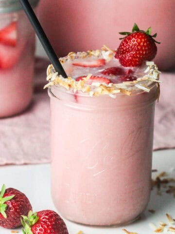 Strawberry refresher in glass.